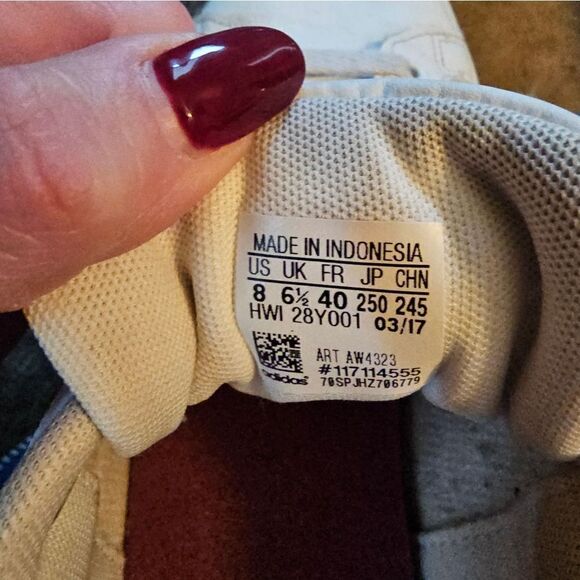 Adidas ladies leather sneakers size 8 - Picture 6 of 10